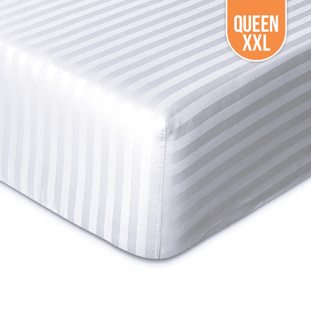 T-250 White Stripe Bed Sheet Queen Fitted XXL – 60″x80″x15 T-250 White Stripe Bed Sheet Queen Fitted XXL – 60″x80″x15