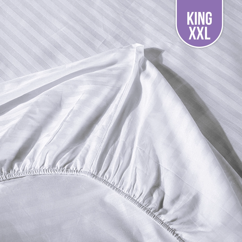 T-250 White Stripe Bed Sheet King Fitted XXL – 78″x80″x15 T-250 White Stripe Bed Sheet King Fitted XXL – 78″x80″x15