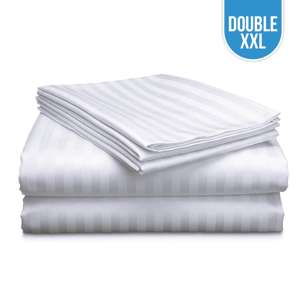 T-250 White Stripe Bed Sheet Double Flat XXL – 84″x115″ T-250 White Stripe Bed Sheet Double Flat XXL – 84″x115″