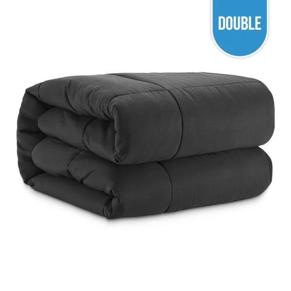 Premium Microfiber Comforter Double 80"x90" - Dark Grey