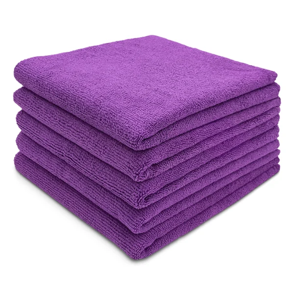 Premium Microfiber Purple Towels - 12"x12"