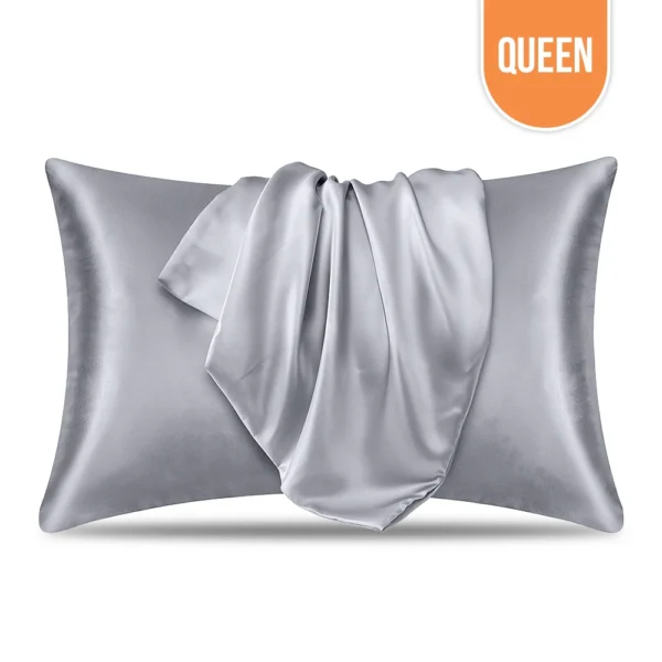 Queen Satin Pillow Cases Silver Grey - 20"x30"